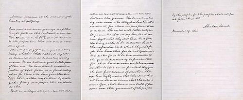 The Gettysburg Address, in Lincoln's own hand